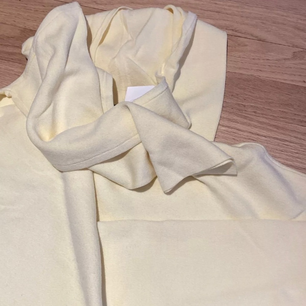 EILEEN FISHER Sweater Light Pale Yellow NEW NWT Hoodie - Picture 4 of 4